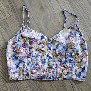 Lush Purple and Blue Bustier Crop Top